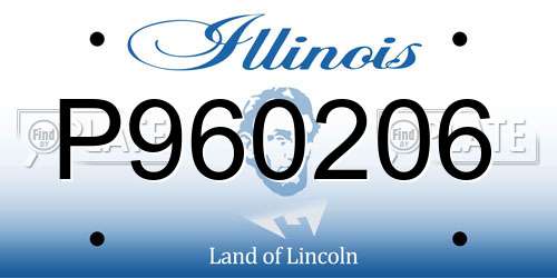 P960206 Illinois License Plate