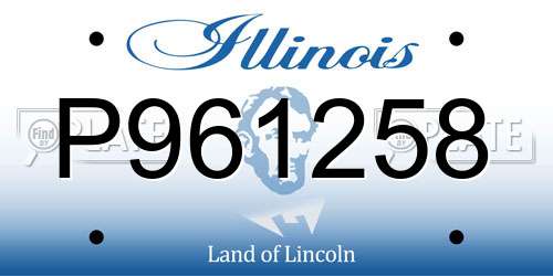 P961258 Illinois License Plate
