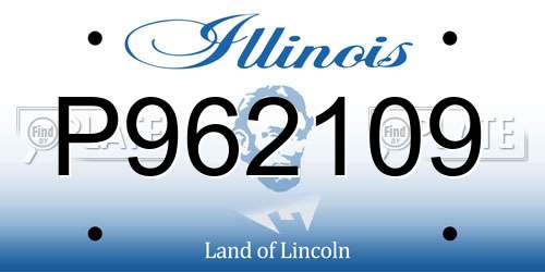 P962109 Illinois License Plate