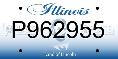P962955 Illinois License Plate