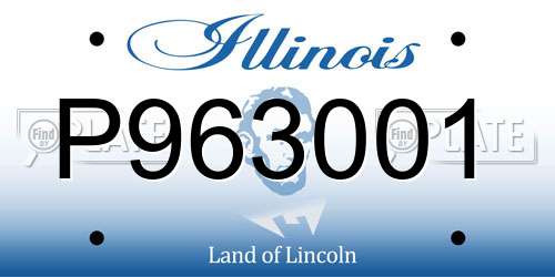 P963001 Illinois License Plate