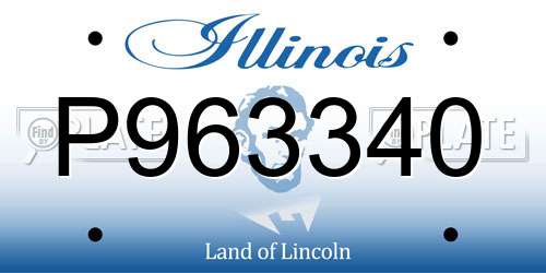 P963340 Illinois License Plate