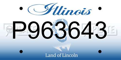 P963643 Illinois License Plate