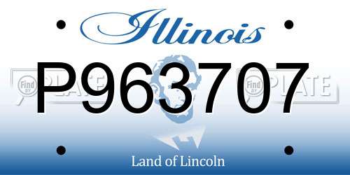 P963707 Illinois License Plate