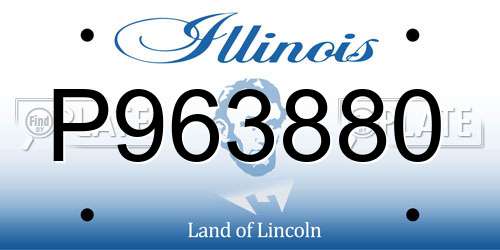 P963880 Illinois License Plate
