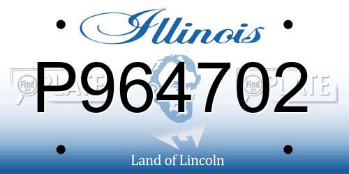 P964702 Illinois License Plate