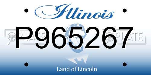 P965267 Illinois License Plate