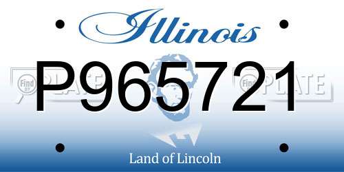 P965721 Illinois License Plate