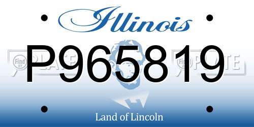 P965819 Illinois License Plate
