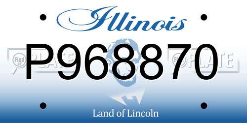 P968870 Illinois License Plate