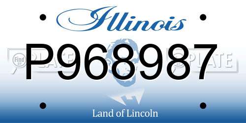 P968987 Illinois License Plate