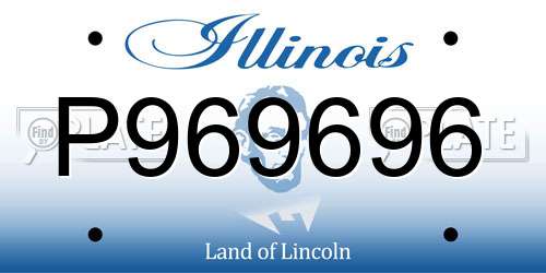 P969696 Illinois License Plate
