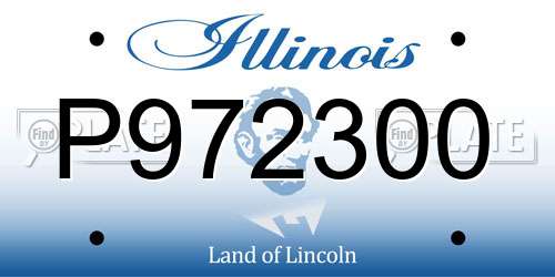 P972300 Illinois License Plate