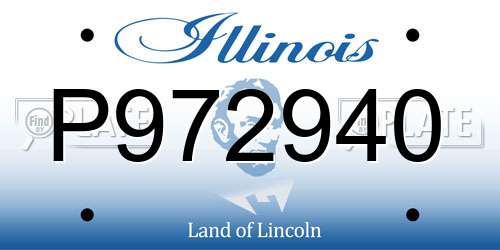 P972940 Illinois License Plate