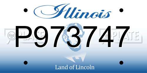 P973747 Illinois License Plate
