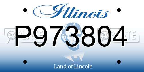P973804 Illinois License Plate