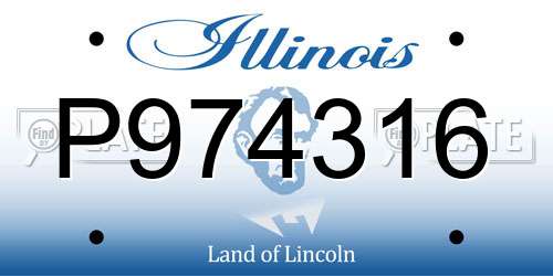 P974316 Illinois License Plate