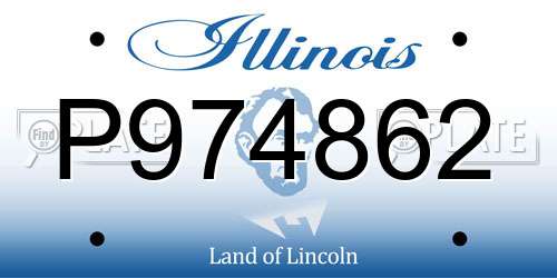 P974862 Illinois License Plate