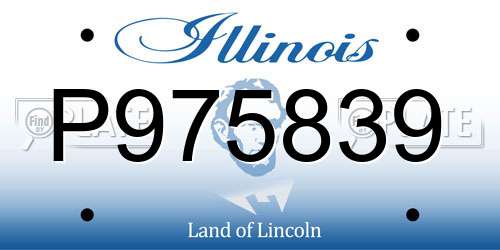 P975839 Illinois License Plate