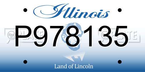 P978135 Illinois License Plate