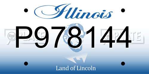 P978144 Illinois License Plate