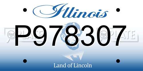 P978307 Illinois License Plate
