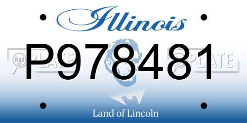 P978481 Illinois License Plate