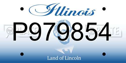P979854 Illinois License Plate