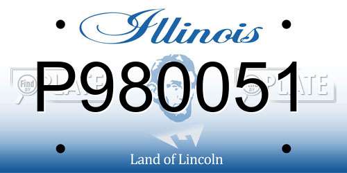 P980051 Illinois License Plate
