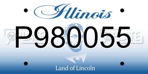 P980055 Illinois License Plate