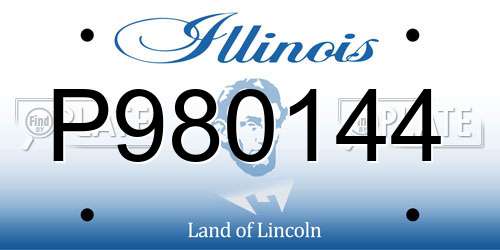P980144 Illinois License Plate