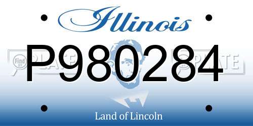 P980284 Illinois License Plate