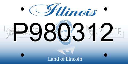 P980312 Illinois License Plate