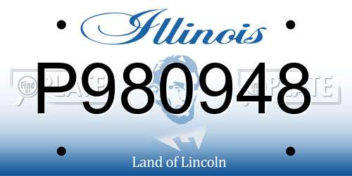 P980948 Illinois License Plate
