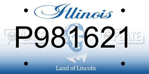 P981621 Illinois License Plate