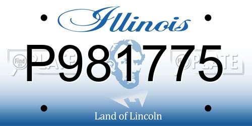 P981775 Illinois License Plate