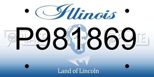 P981869 Illinois License Plate