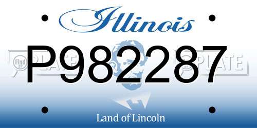 P982287 Illinois License Plate