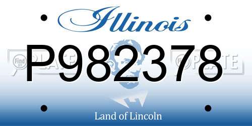 P982378 Illinois License Plate