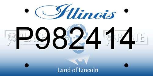 P982414 Illinois License Plate