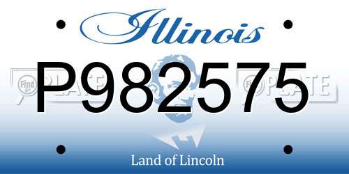 P982575 Illinois License Plate