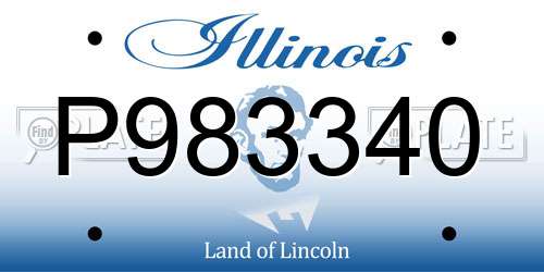 P983340 Illinois License Plate