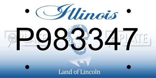 P983347 Illinois License Plate