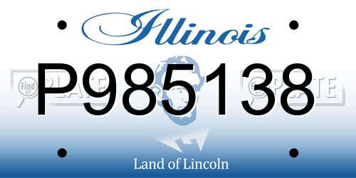P985138 Illinois License Plate