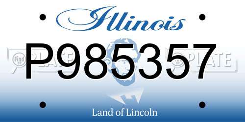 P985357 Illinois License Plate