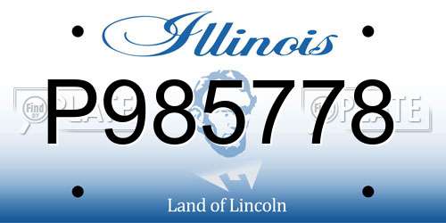 P985778 Illinois License Plate