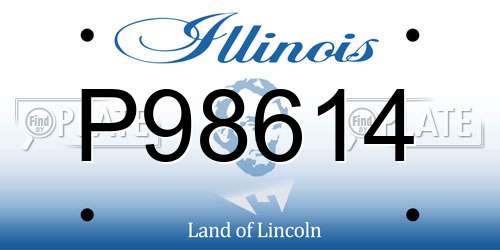 P98614 Illinois License Plate