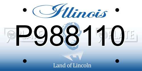 P988110 Illinois License Plate