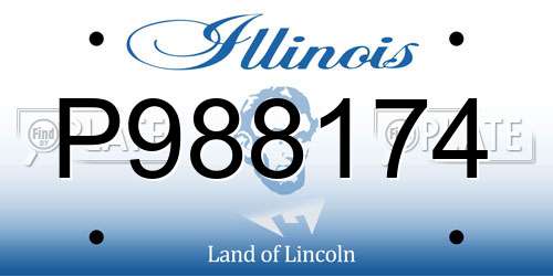 P988174 Illinois License Plate