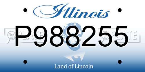P988255 Illinois License Plate